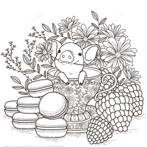 Adorable Little Pig Coloring Page